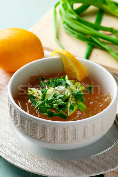 Consomme broth, traditional French broth.  Stock photo © zoryanchik