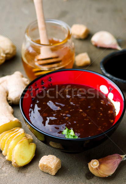 Teriyaki, traditional Japanese sauce. Stock photo © zoryanchik