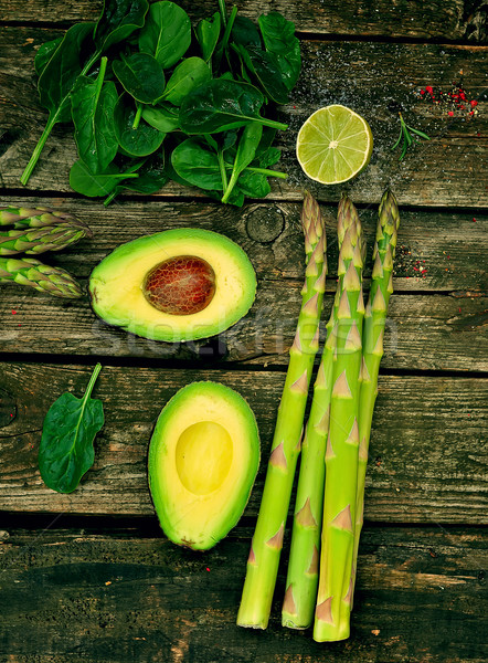 Stock foto: Avocado · Spargel · Essen · Natur · Blatt · Obst