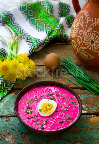 The Lithuanian cold  beetroot soup  Stock photo © zoryanchik