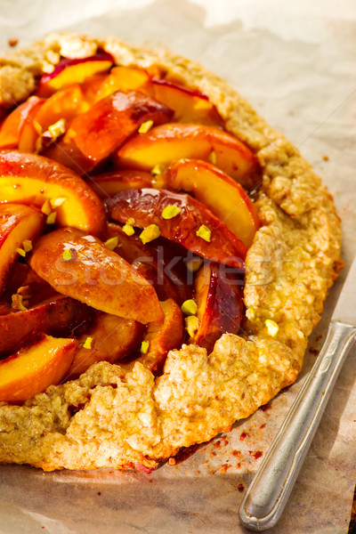 Crostata farina cibo sano messa a fuoco selettiva legno Foto d'archivio © zoryanchik