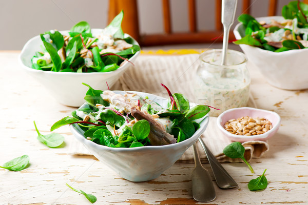 green  smoked mackerel salad.  Stock photo © zoryanchik