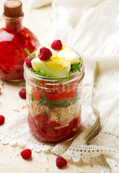 spring cobb salad with raspberry vinaigrette Stock photo © zoryanchik