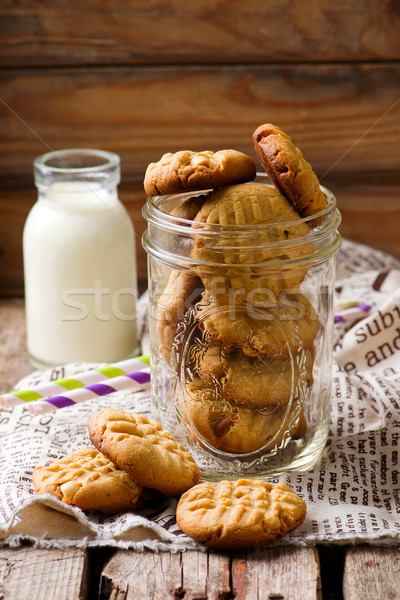 ピーナッツバター 素朴な 背景 甘い クッキー ストックフォト © zoryanchik