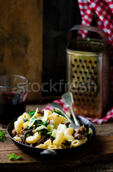 pasta with swiss chard Stock photo © zoryanchik