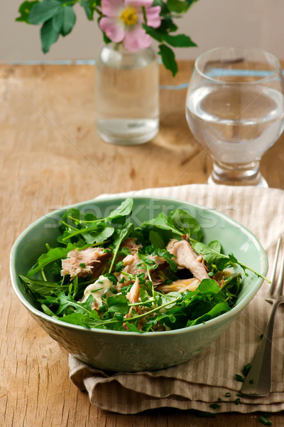 mackerel ,new potato and arugula salad. Stock photo © zoryanchik