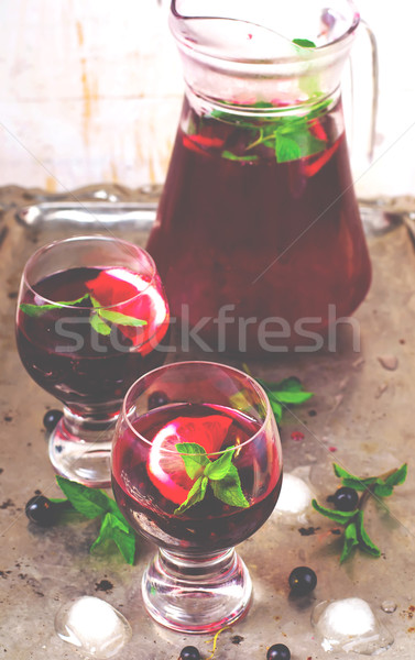 Bebida fría menta limón estilo vintage selectivo Foto stock © zoryanchik