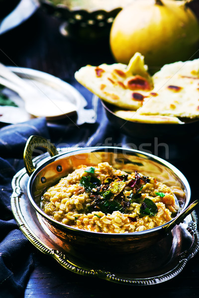 Pompoen indiase keuken selectieve aandacht brood witte indian Stockfoto © zoryanchik