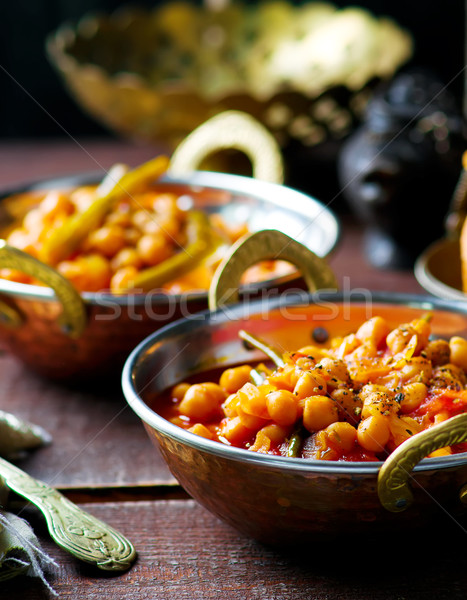 chick-pea stewed with haricot and a tomato on Lebanese  Stock photo © zoryanchik