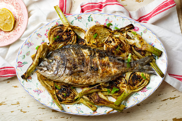 Grilled Fish with Fennel Stock photo © zoryanchik