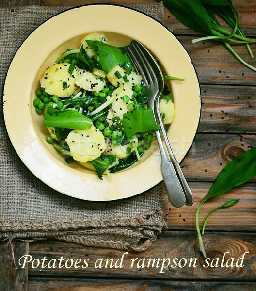 Pommes de terre vert printemps salade plat dîner [[stock_photo]] © zoryanchik