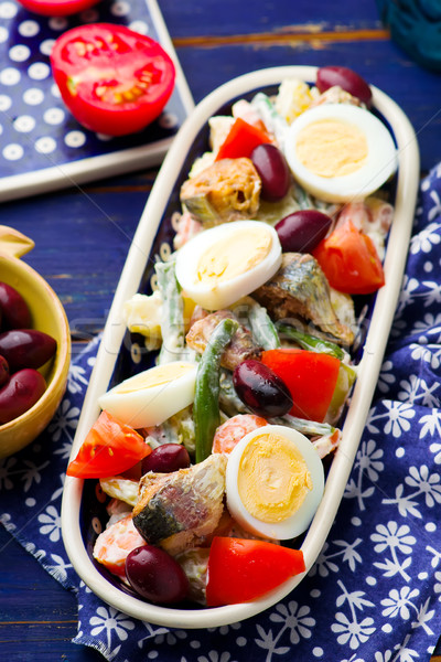 Mixed Vegetable and Sardine Salad Stock photo © zoryanchik