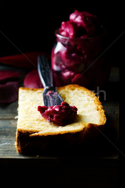 whipped blueberry butter in glass jar. Stock photo © zoryanchik