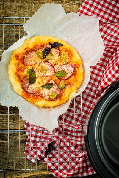pizza in crock pot Stock photo © zoryanchik