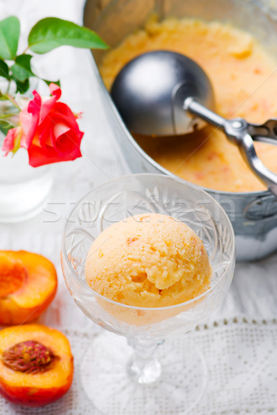  frozen peach and honey yogurt Stock photo © zoryanchik