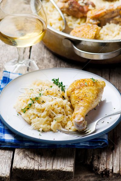 ONE POT  RISOTTO WITH CHICKEN Stock photo © zoryanchik