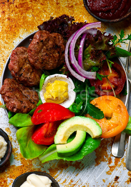 Burger salad.style vintage.selective focus Stock photo © zoryanchik