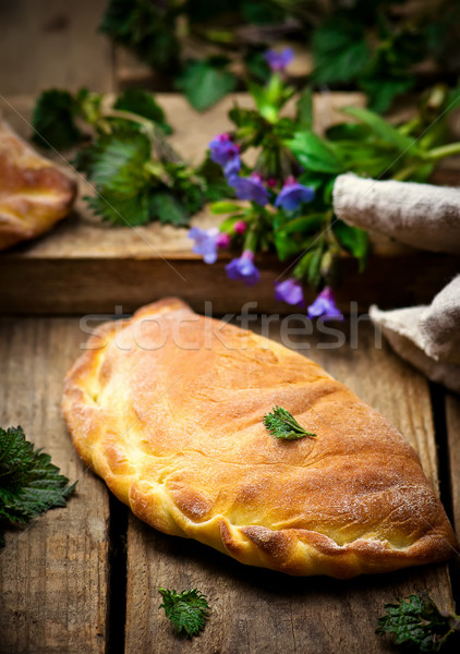 calzone with ricotta  and  nettle Stock photo © zoryanchik