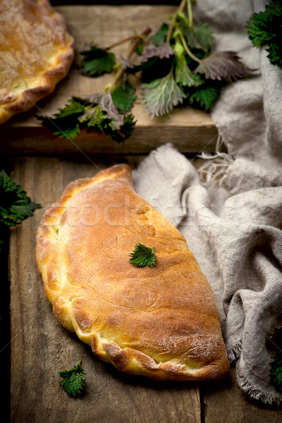 calzone with ricotta  and  nettle Stock photo © zoryanchik