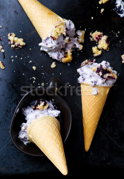 blueberry cobbler  ice cream Stock photo © zoryanchik