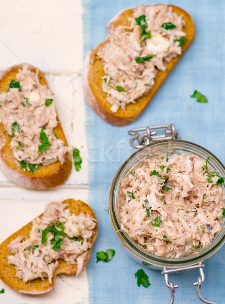 Stockfoto: Makreel · brood · top · selectieve · aandacht