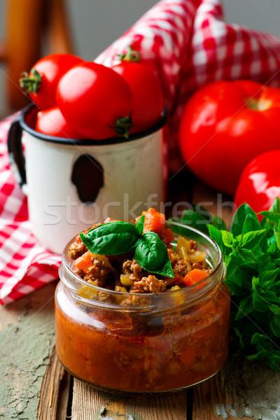 Sauce bolognese..selective focus Stock photo © zoryanchik
