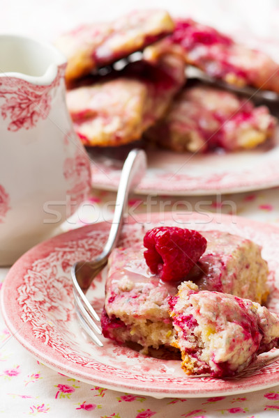 raspberry Scones with  Glaze Stock photo © zoryanchik