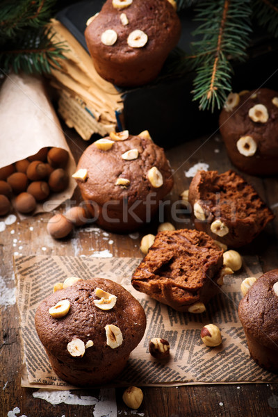 nutella cakes.rustic style. Stock photo © zoryanchik