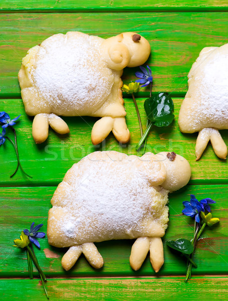 Easter sheeps buns..traditional easter pastries.  Stock photo © zoryanchik