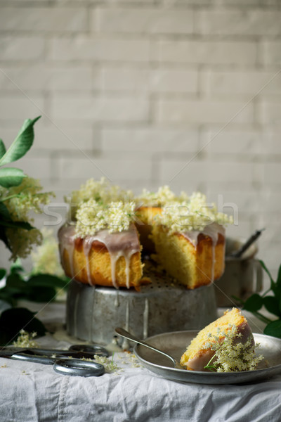 Elderflower and Orange Bundt Cake. Stock photo © zoryanchik