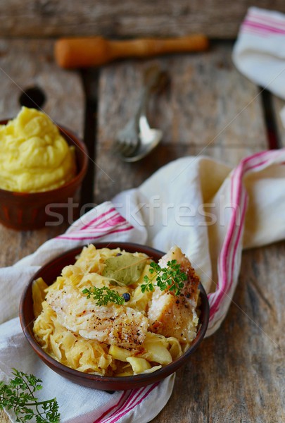 Foto stock: Chucrut · alimentos · peces · mar · hortalizas · cocina