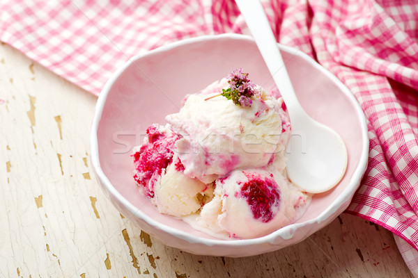 homemade raspberry   ice cream Stock photo © zoryanchik