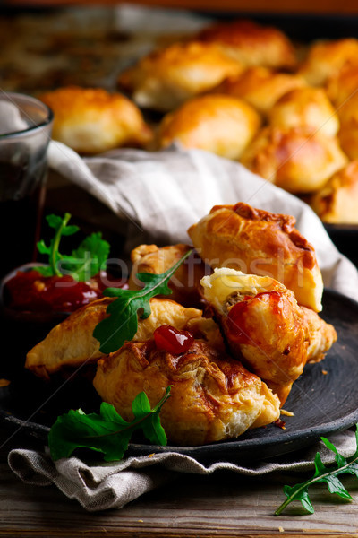 cheesy ground beef empanadas..style rustic Stock photo © zoryanchik