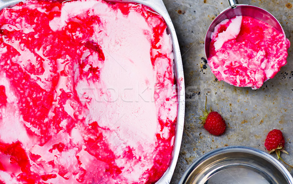 house raspberry ice cream Stock photo © zoryanchik