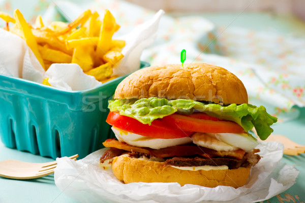 Stock photo: sandwich with roast beef and vegetables