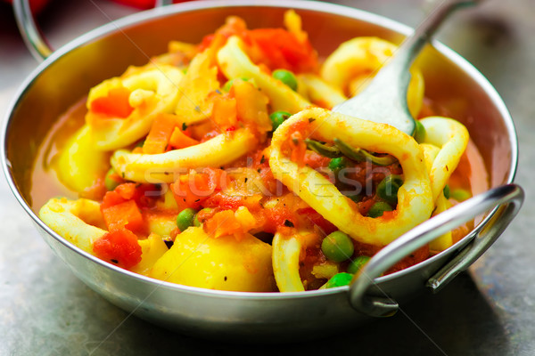 stewed squids with vegetables  Stock photo © zoryanchik