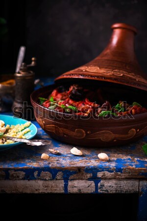 Bloedsinaasappel Grieks yoghurt poppy zaad ontbijt Stockfoto © zoryanchik