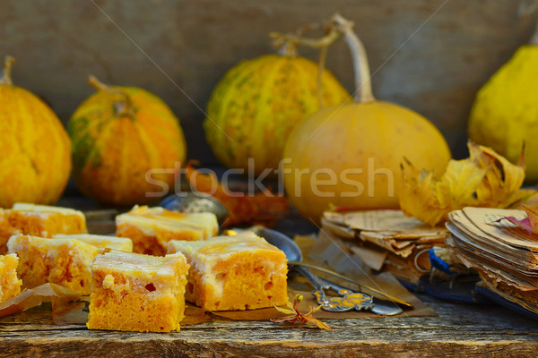 Citrouille tarte crème fromages automne alimentaire [[stock_photo]] © zoryanchik