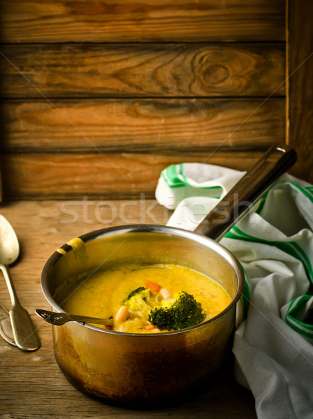 vegetable haricot and broccoli soup  Stock photo © zoryanchik
