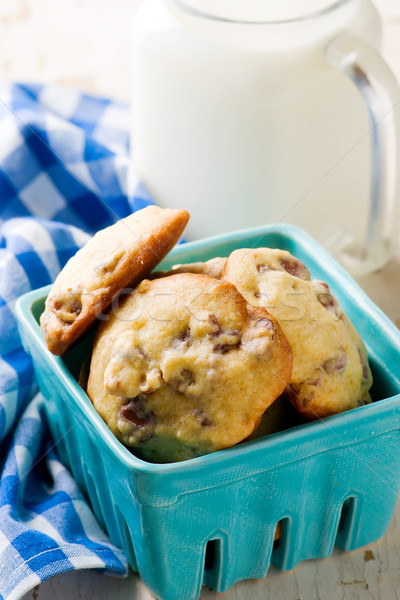 pecan and chocolate  cookies.style rustic Stock photo © zoryanchik
