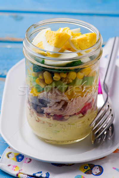Summer maison jar salad.  Stock photo © zoryanchik