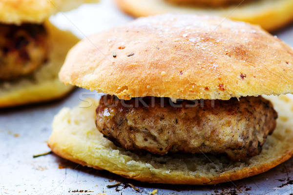 chicken burger on a baking sheet  Stock photo © zoryanchik