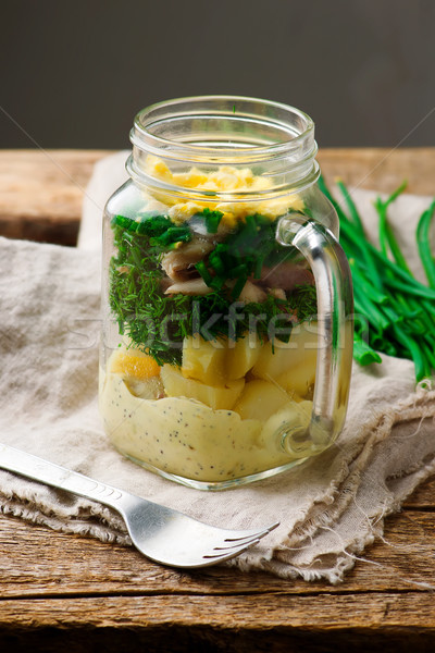 Summer maison jar salad.  Stock photo © zoryanchik