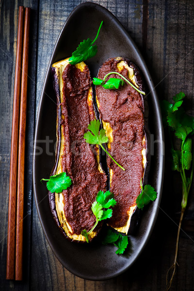 the baked eggplants with with miso  Stock photo © zoryanchik