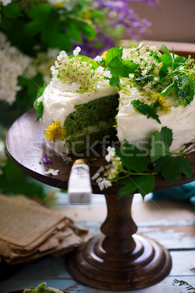 Citrom torta gyűlés cukormáz étel Stock fotó © zoryanchik