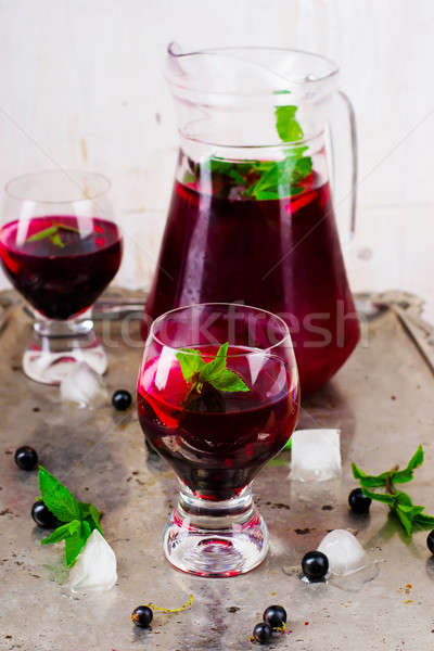 cold drink from blackcurrant  Stock photo © zoryanchik