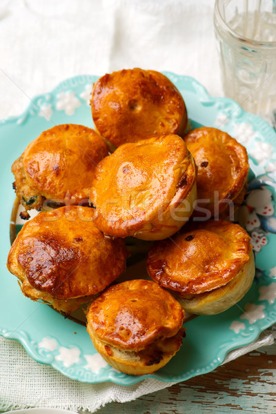 Mini chicken, sherry and herb pies.style rustic Stock photo © zoryanchik