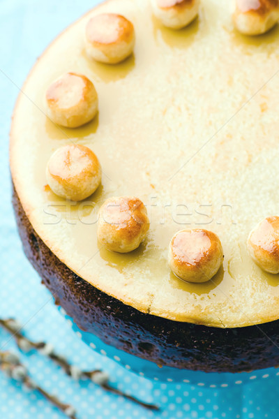 Kuchen traditionellen Englisch Ostern Marzipan selektiven Fokus Stock foto © zoryanchik