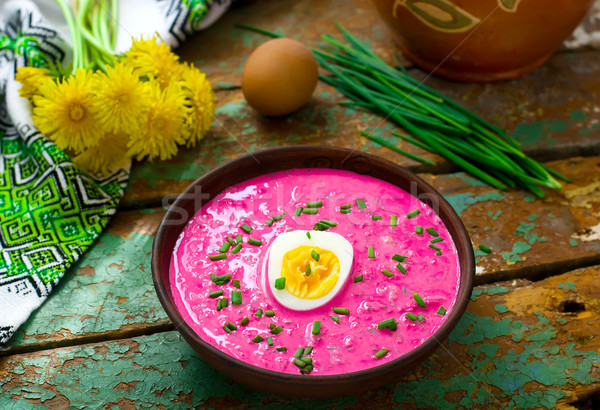 The Lithuanian cold  beetroot soup  Stock photo © zoryanchik