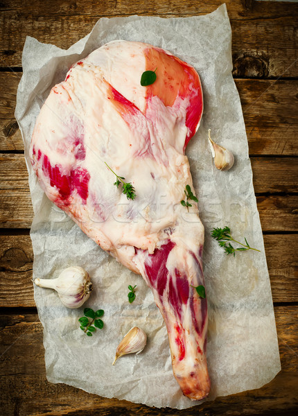 raw lamb  leg   Stock photo © zoryanchik